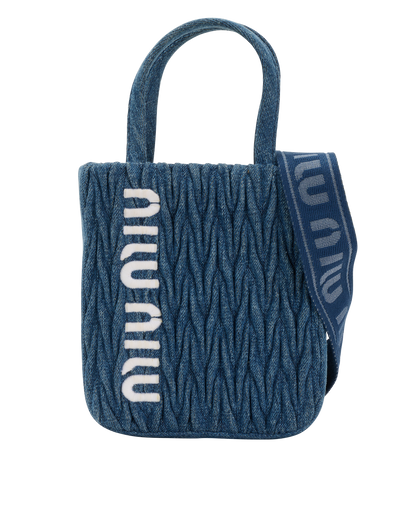 Denim Matelasse Crossbody, &pound;750, Handbags, Blue, Canvas, Front view